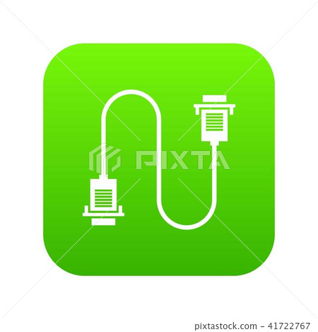 Cable wire computer icon digital green Cable wire computer icon digital green 41722767