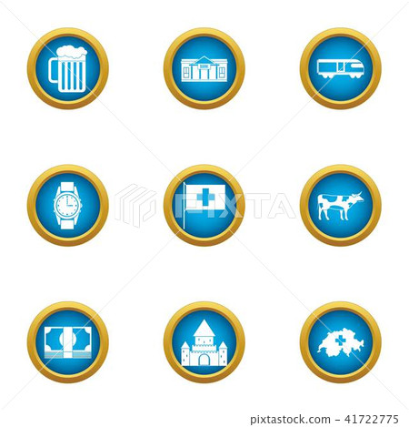 Country of europe icons set, flat style 41722775