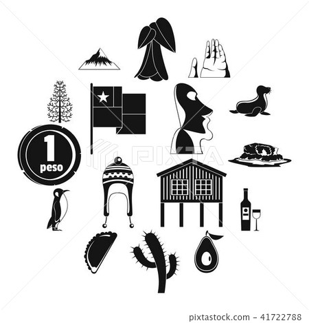 Cjile travel icons set, simple style 41722788