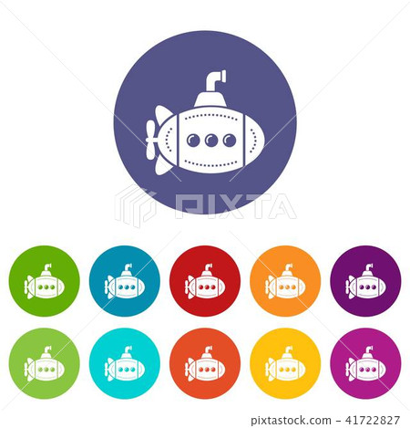 Big bathyscaphe icons set vector color Big bathyscaphe icons set vector color 41722827