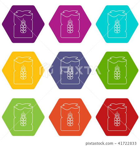 Bag wheat icons set 9 vector Bag wheat icons set 9 vector 41722833