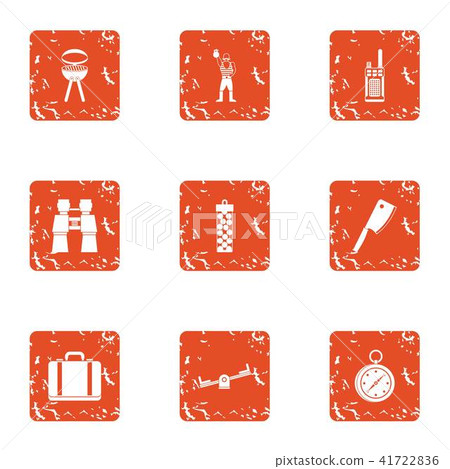 Repose icons set, grunge style Repose icons set, grunge style 41722836