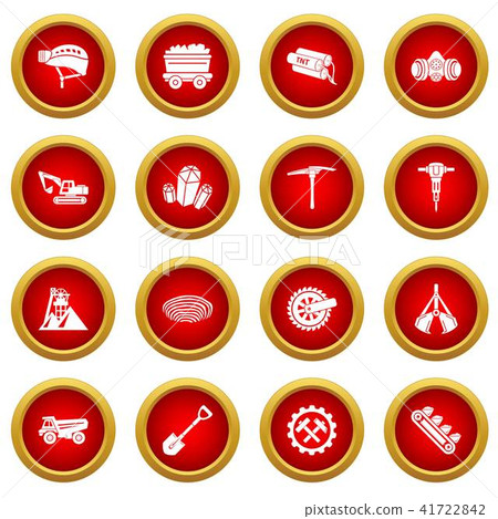 Coal mine icons set, simple style Coal mine icons set, simple style 41722842