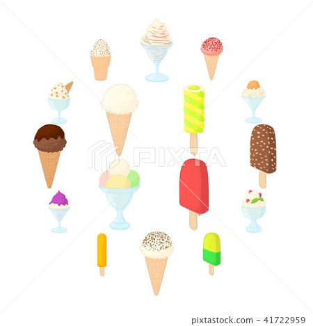 Ice cream icons set, cartoon style 41722959