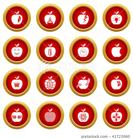Apple logo icons set, simple style Apple logo icons set, simple style 41723060