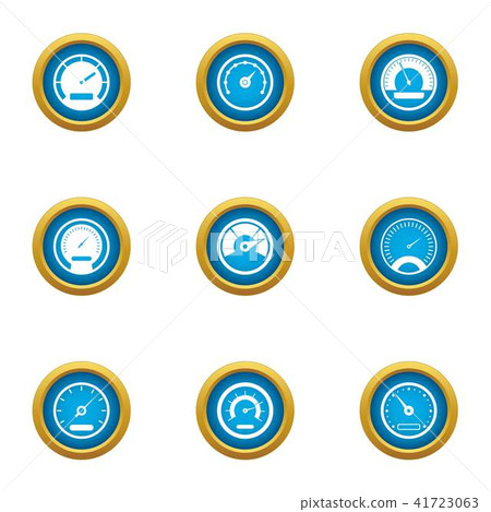 Speed icons set, flat style Speed icons set, flat style 41723063