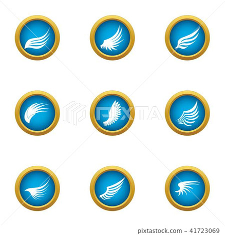 Flapping wing icons set, flat style - Stock Illustration [41723069] - PIXTA