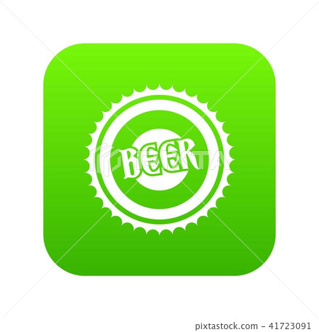 Beer bottle cap icon digital green 41723091