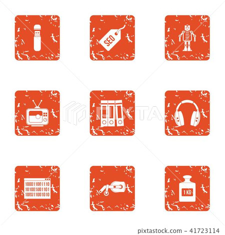 Host icons set, grunge style Host icons set, grunge style 41723114