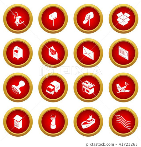 Poste service icons set, simple style Poste service icons set, simple style 41723263