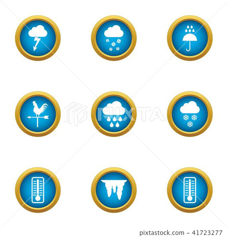 Weather observation icons set, flat style 41723277