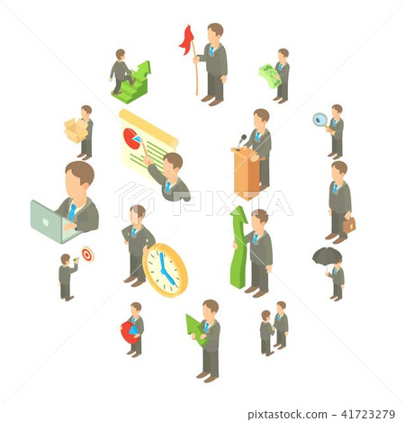 Business icons set, cartoon style 41723279