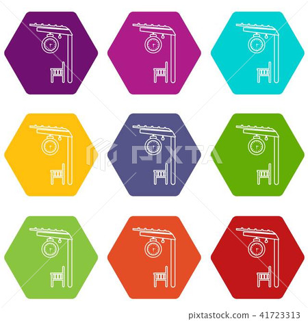 Platform railway icons set 9 vector 41723313