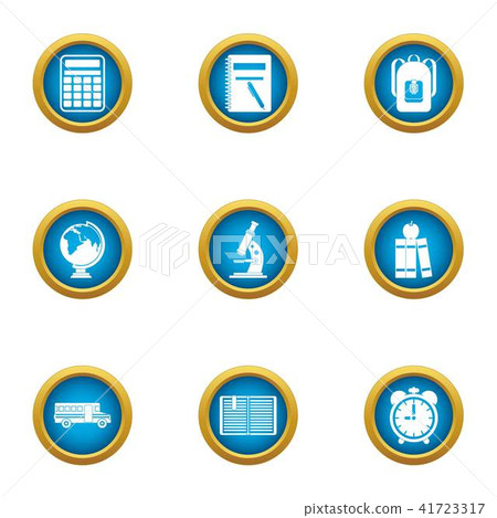 Special school icons set, flat style 41723317