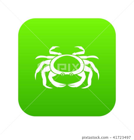 Seafood crab icon digital green 41723497