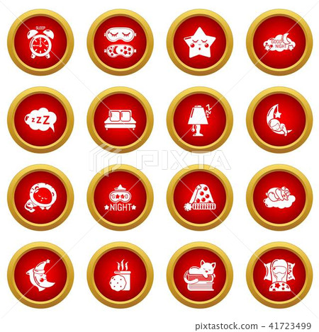 Sleeping icons set, simple style Sleeping icons set, simple style 41723499