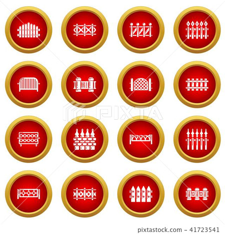 Different fencing icons set, simple style 41723541