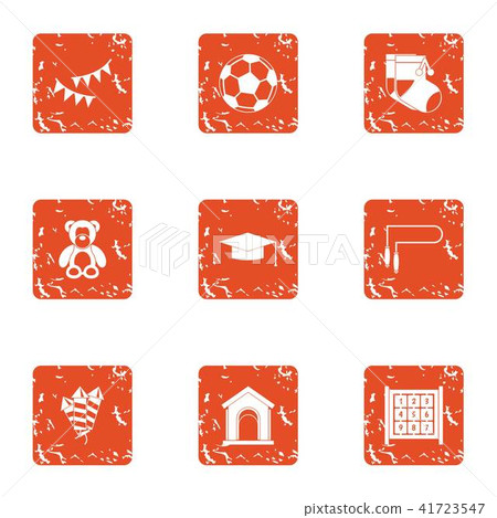 Offspring icons set, grunge style - Stock Illustration [41723547] - PIXTA