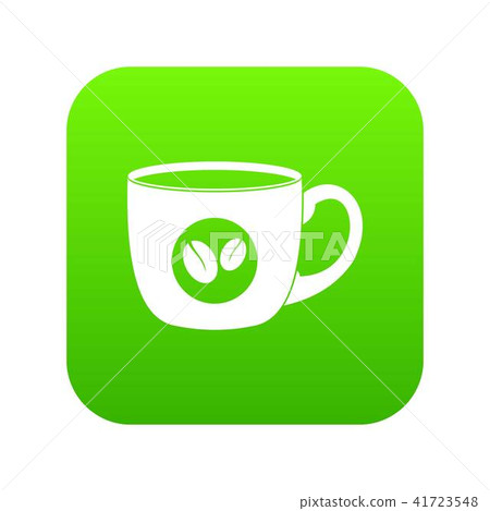 Cup of coffee icon digital green 41723548