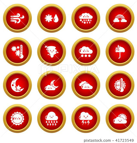 Weater icons set, simple style 41723549