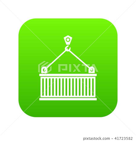 Crane with load icon digital green Crane with load icon digital green 41723582