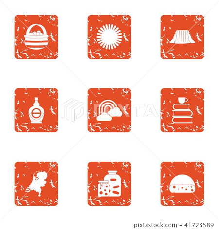 Conditionally icons set, grunge style Conditionally icons set, grunge style 41723589
