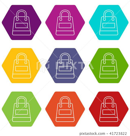 Shopping bag icons set 9 vector Shopping bag icons set 9 vector 41723822