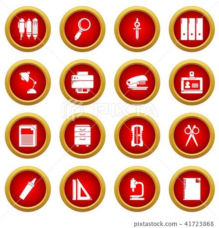 Stationery icons set, simple style Stationery icons set, simple style 41723868