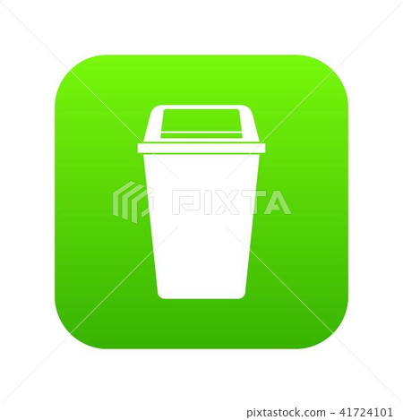 Plastic flip lid bin icon digital green 41724101