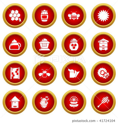 Apiary honey icons set, simple style 41724104