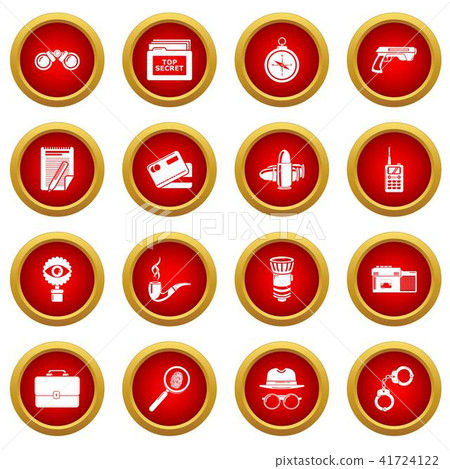 Spy icons set, simple style Spy icons set, simple style 41724122