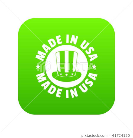 Made in USA top hat icon green vector 41724130