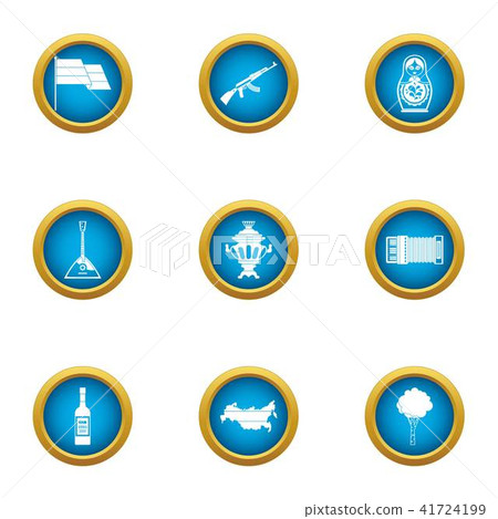 Russian style icons set, flat style Russian style icons set, flat style 41724199
