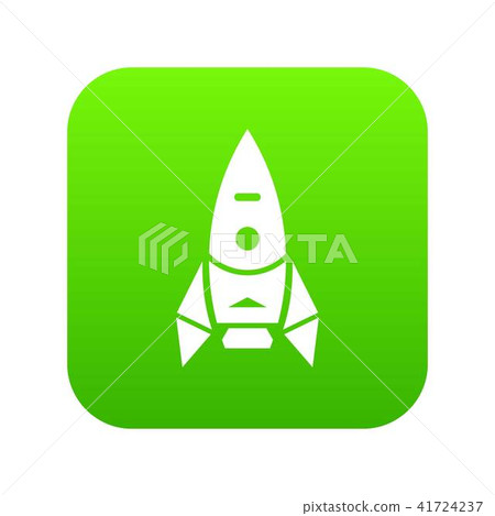 Rocket spacecraft icon green vector 41724237