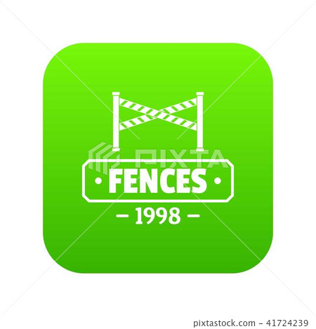 Fence police icon green vector 41724239