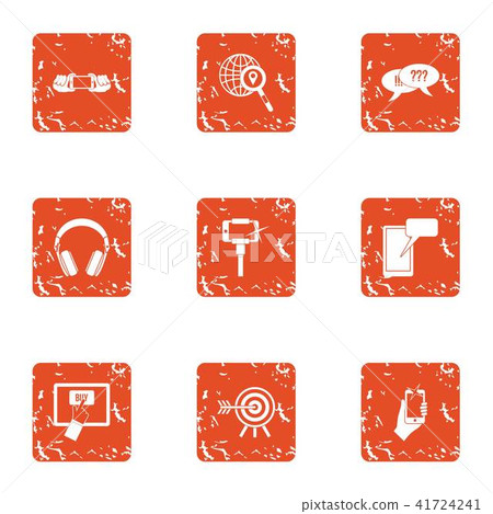 Digital graph icons set, grunge style 41724241