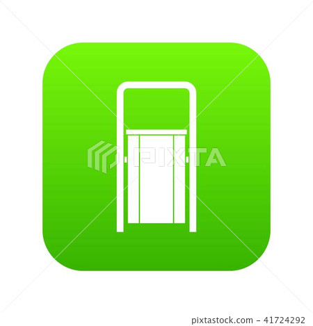 Public garbage bin icon digital green 41724292