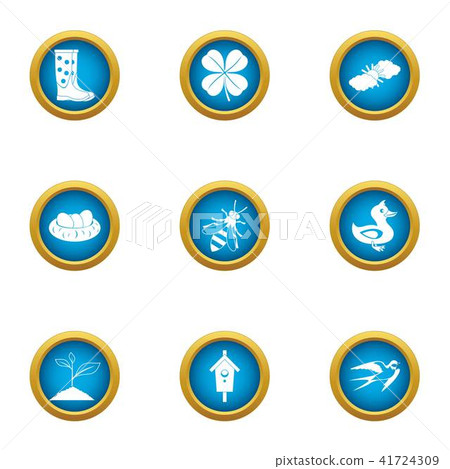 Suburb icons set, flat style 41724309