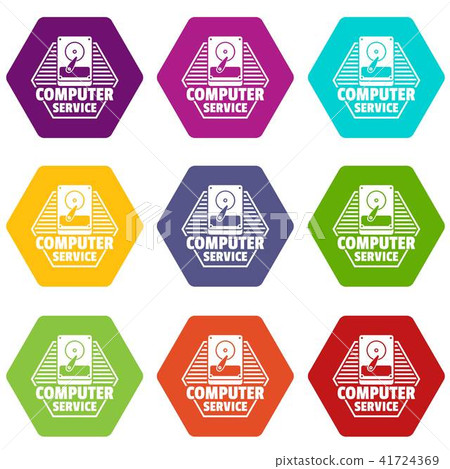 Computer service icons set 9 vector - Stock Illustration [41724369] - PIXTA