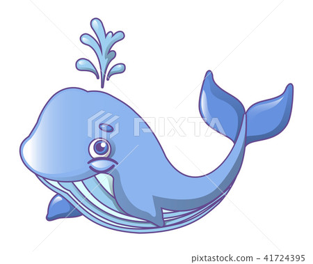 Fin Whale Icon Cartoon Style 插圖素材 圖庫