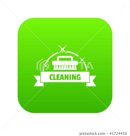 Cleaning house icon green vector Cleaning house icon green vector 41724458