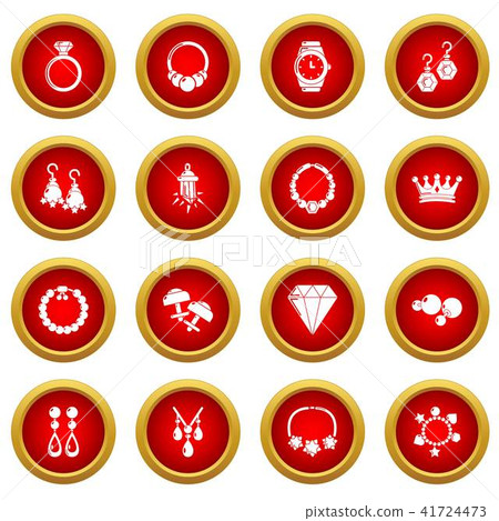 Jewelry shop icons set, simple style Jewelry shop icons set, simple style 41724473