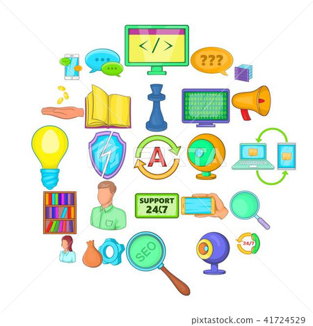 Radioman icons set, cartoon style 41724529