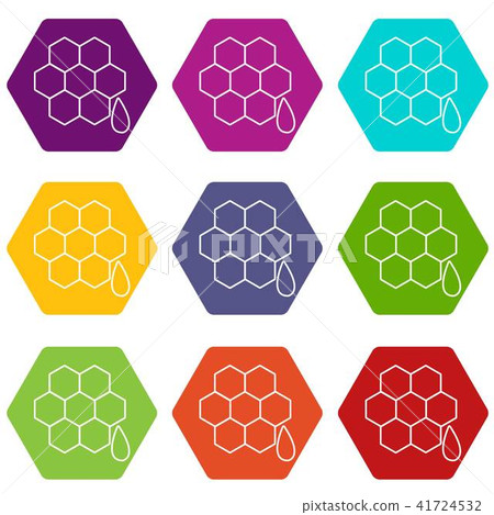 Honeycomb icons set 9 vector 41724532