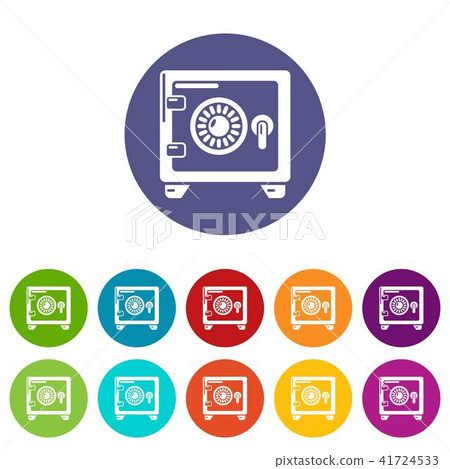 Safe icons set vector color Safe icons set vector color 41724533