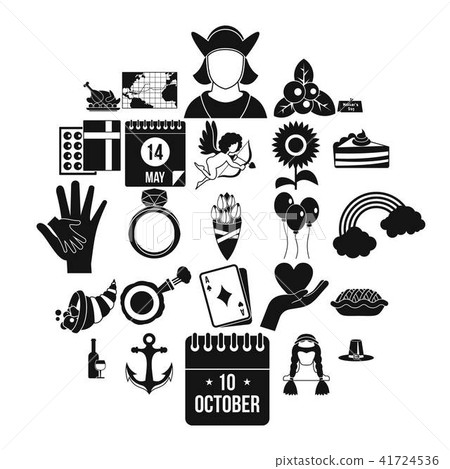 List icons set, simple style List icons set, simple style 41724536