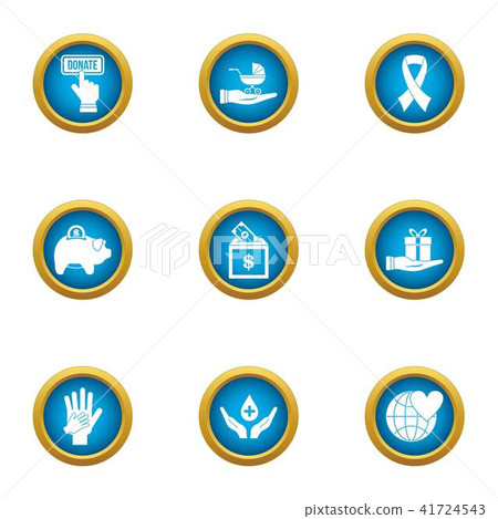 Frugal icons set, flat style 41724543