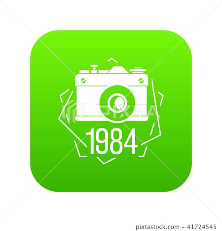 1984 photo camera icon green vector 1984 photo camera icon green vector 41724545
