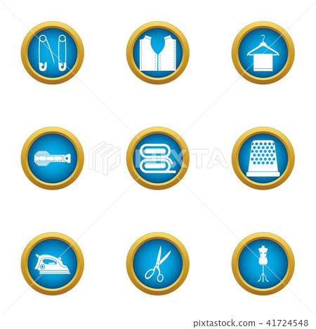 Wash myself icons set, flat style 41724548