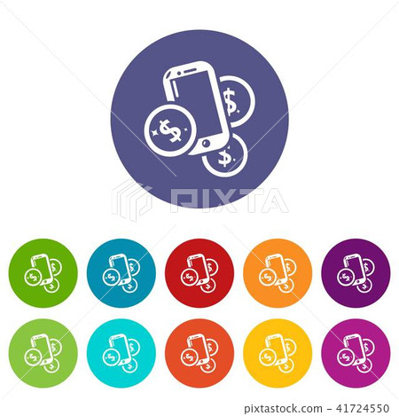 Mobile money icons set vector color 41724550